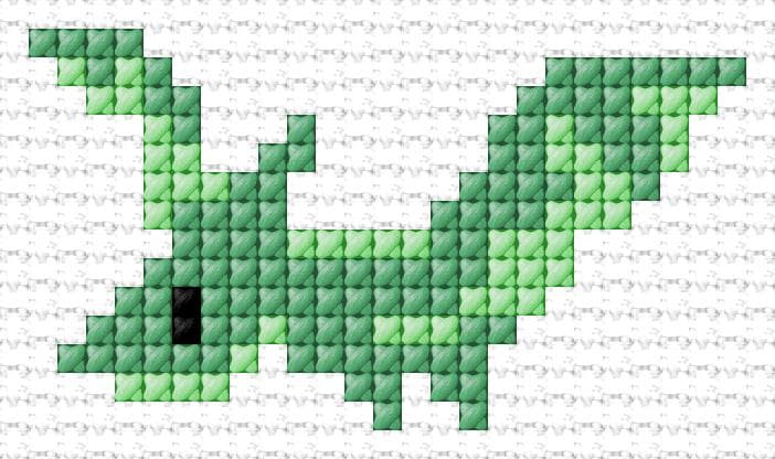 Pterodactyl free cross-stitch pattern