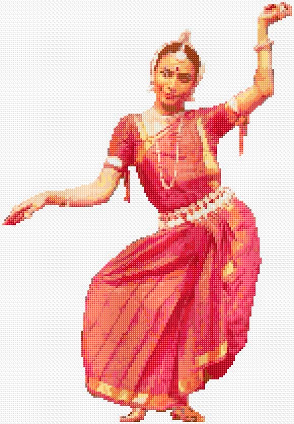 Kandyan Dancer free cross-stitch pattern