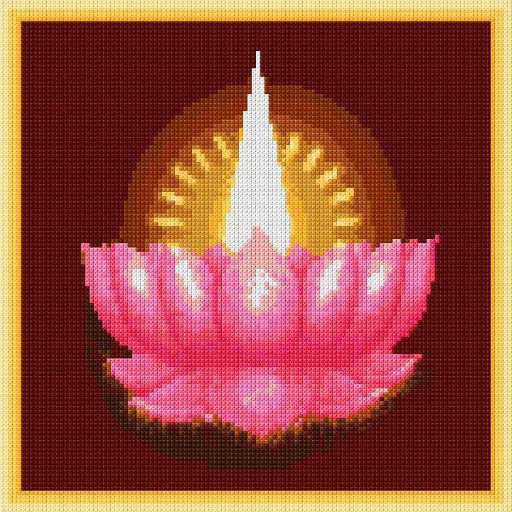 Lotus free cross-stitch pattern