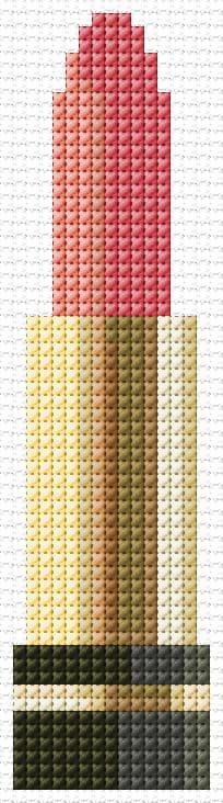 Lipstick free cross-stitch pattern