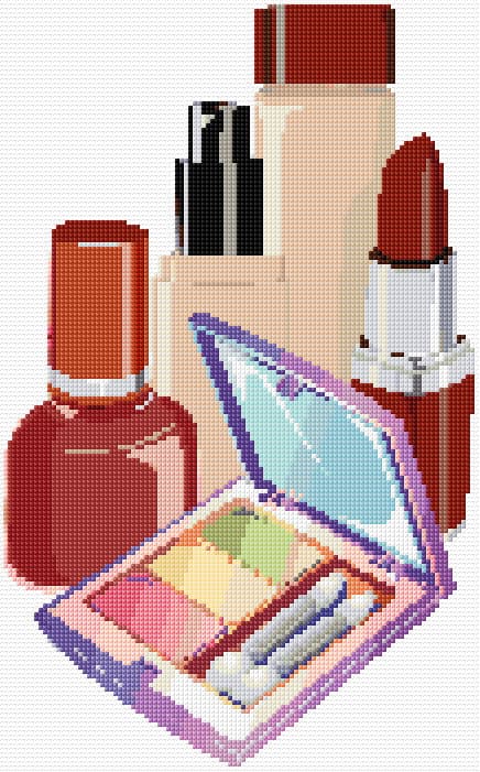 Cosmetics free cross-stitch pattern