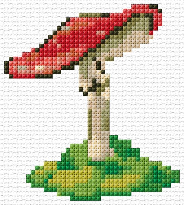 Fly Agaric free cross-stitch pattern