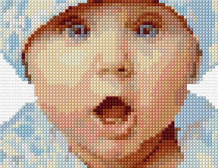 Baby Face free cross-stitch pattern