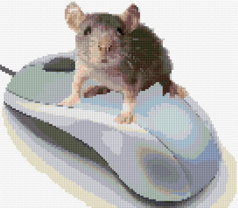 Two Mice free cross-stitch pattern