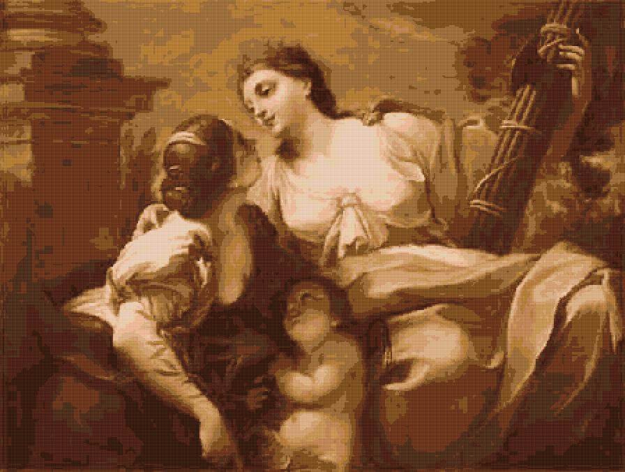 Justice and Peace Embracing free cross-stitch pattern