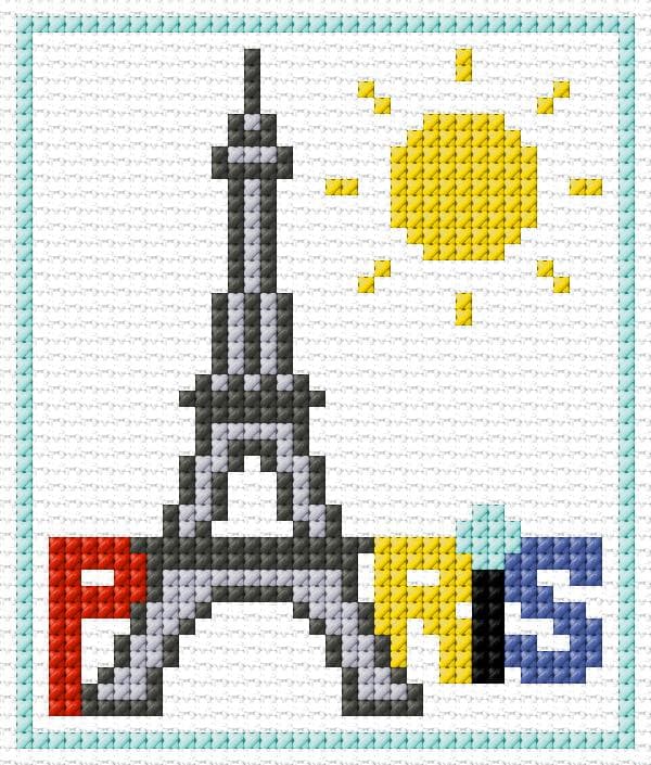 Paris free cross-stitch pattern