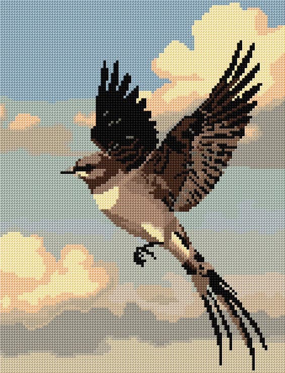 Bird free cross-stitch pattern