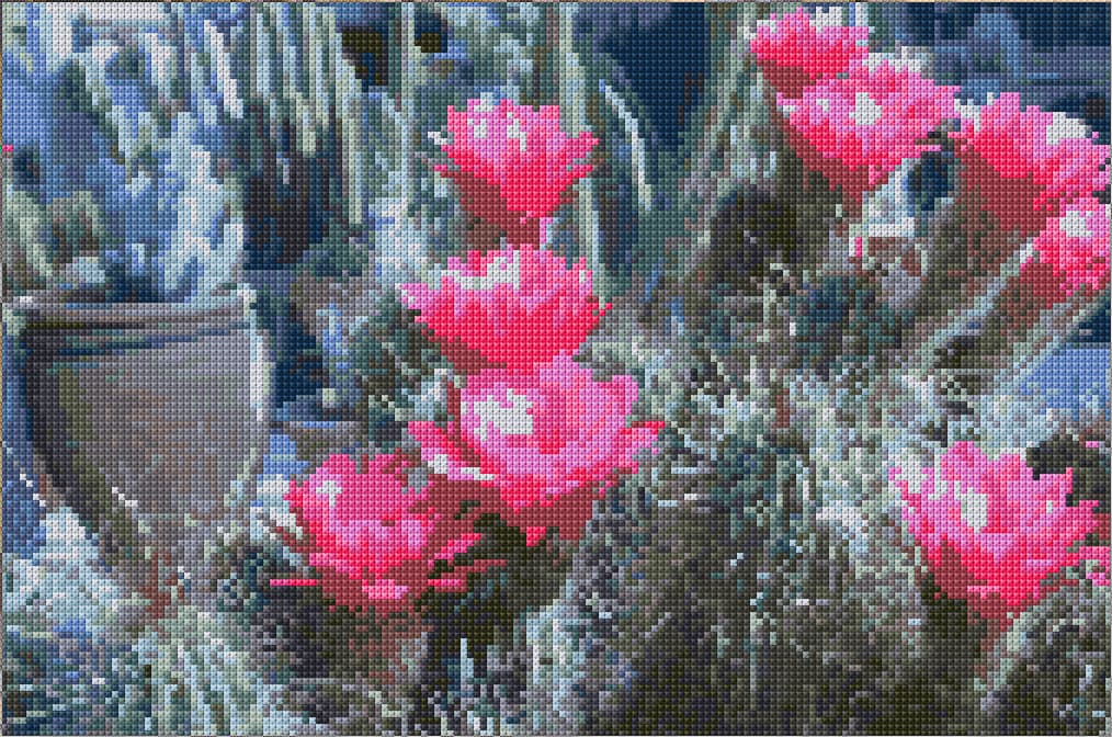 Blooming Cactus free cross-stitch pattern