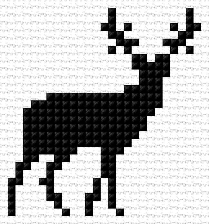 Deer free cross-stitch pattern