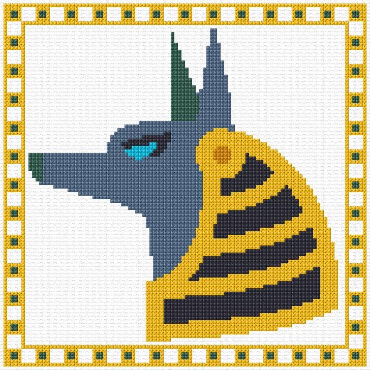Anubis free cross-stitch pattern