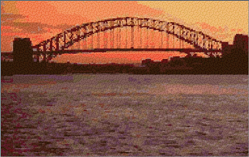 Sydney Harbor Bridge free cross-stitch pattern