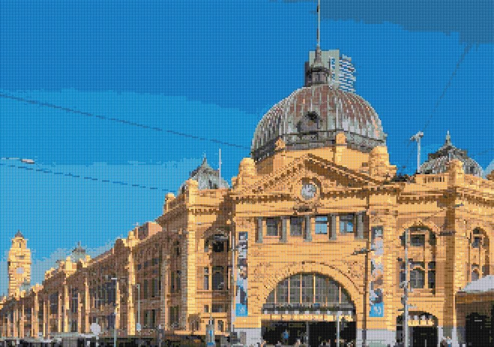 Flinders Street Station free cross-stitch pattern